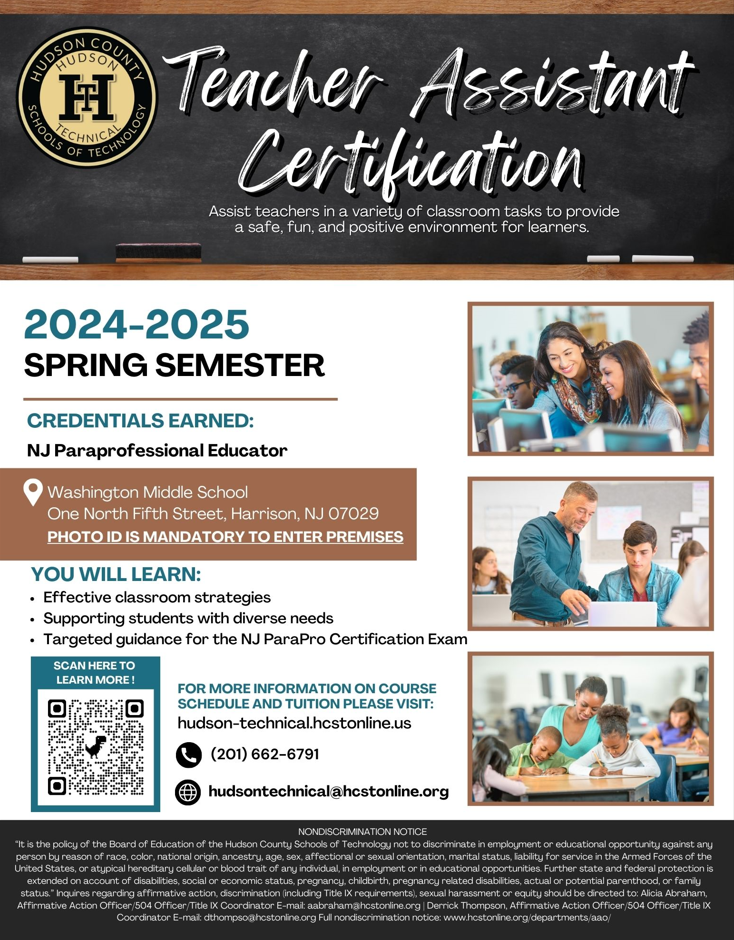 Teacher Assistant Certification Flyer